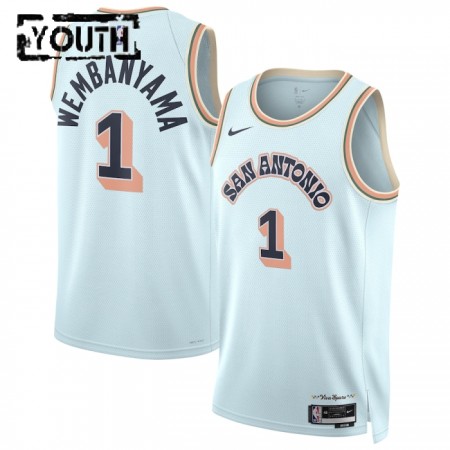 Camiseta Niños NBA San Antonio Spurs Victor Wembanyama 2024-25 Nike City Edition Azul Swingman